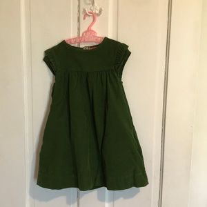 Mini Boden dress. Beautiful green dress,fully lined with an adorable print.
